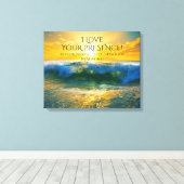 I Love Your Presence, Psalm 16:11海・サンセット キャンバスプリント (インサイチュ (ウッドフロア))