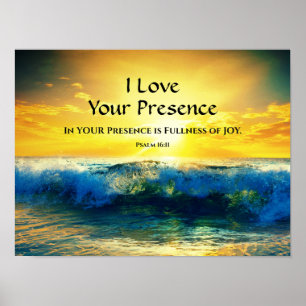 I Love Your Presence, Psalm 16:11海・サンセット ポスター