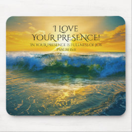 I Love Your Presence, Psalm 16:11海・サンセット マウスパッド