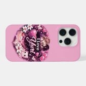 I Love Yuri | Kawaii Girls’ Love Anime Aesthetic  iPhoneケース (裏面横)