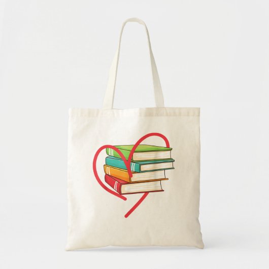I Love's 読ハートLove Books T Library Bookwor トートバッグ (正面)
