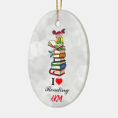 I Love's Books 読 Monogram Christmas セラミックオーナメント (左)