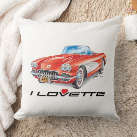 I LOVETTE UNIQUE CAR DESIGN THROW PILLOW クッション (ブランケット)
