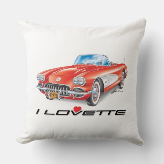 I LOVETTE UNIQUE CAR DESIGN THROW PILLOW クッション (正面)