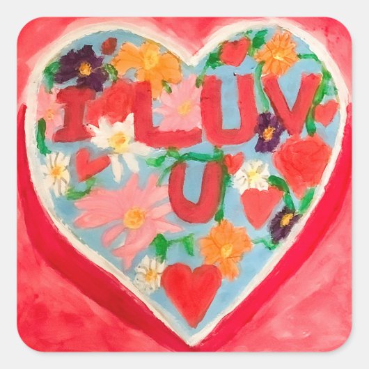 I Luv U スクエアシール (正面)