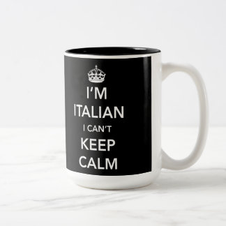 I ` mのイタリア語はおよび私平静を保つことができません ツートーンマグカップ
