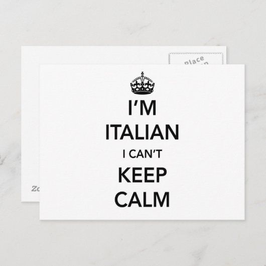 I ` mのイタリア語はおよび私平静を保つことができません ポストカード (正面/裏面)