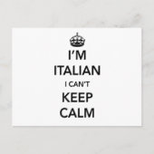 I ` mのイタリア語はおよび私平静を保つことができません ポストカード (正面)