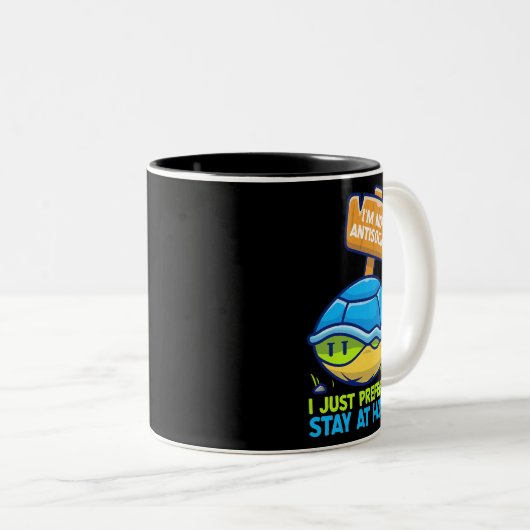 I_M反社会的ではない私は単にホームカートに滞在することを好む ツートーンマグカップ (正面右)