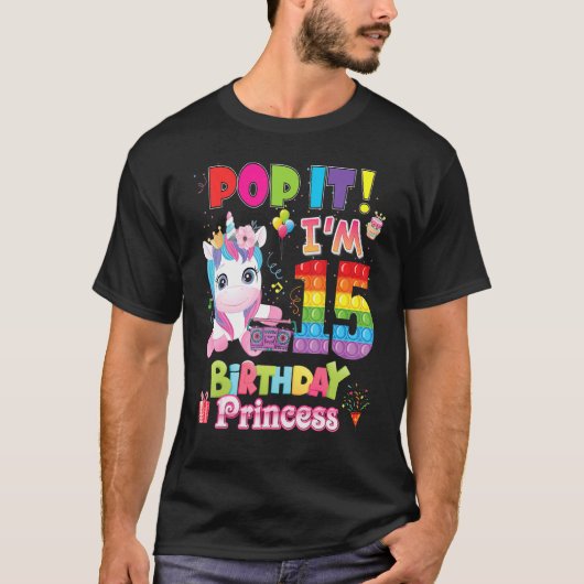 I M 15ポップ・アートの歳15誕生日フィジェット玩具K Tシャツ (正面)