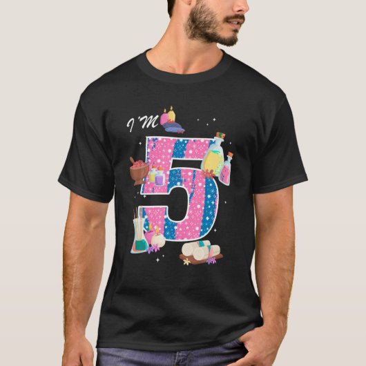 I m 5thスパ誕生日ガール爪、 ネイルポーランドメイクアップ5年 tシャツ (正面)
