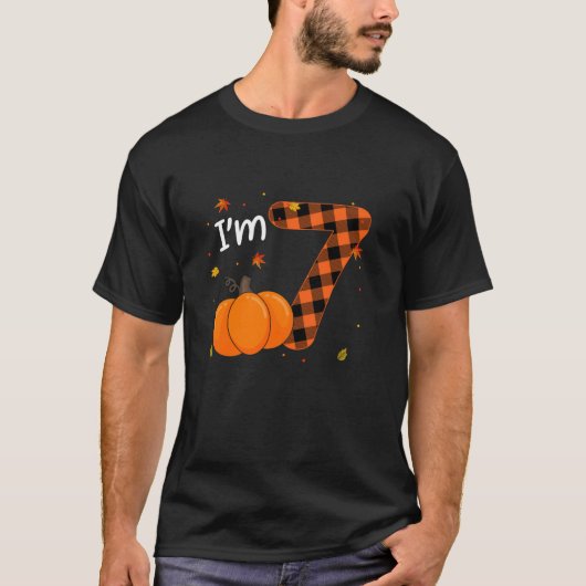 I m 7 Pumpkin 7誕生日シャツボーイガールバッファロー Tシャツ (正面)
