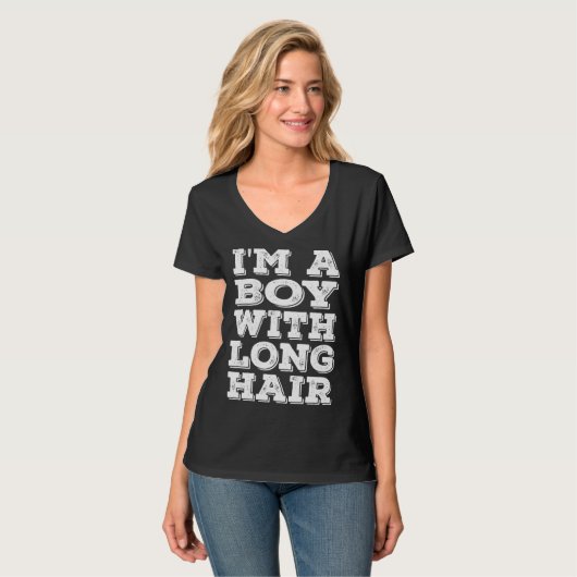 I m A Boy With Long Hair Humor Sayings 1 Tシャツ (正面フル)