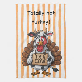 I’m a Cow Turkey | Funny Thanksgiving Disguise キッチンタオル