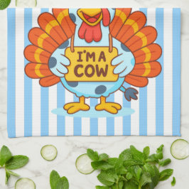 I’m a Cow Turkey | Funny Thanksgiving Disguise キッチンタオル
