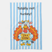 I’m a Cow Turkey | Funny Thanksgiving Disguise キッチンタオル (縦)