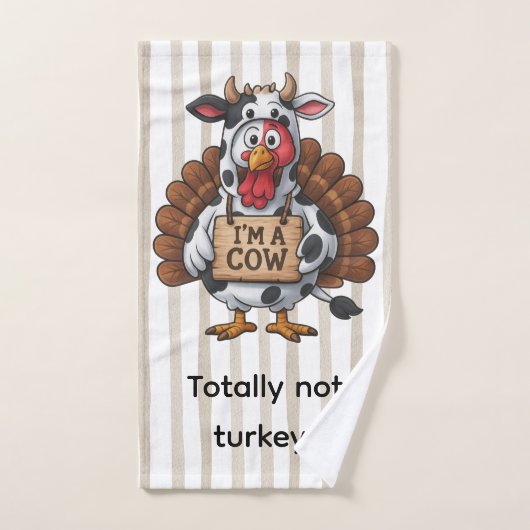 I’m a Cow Turkey | Funny Thanksgiving Disguise ハンドタオル (ハンドタオル)