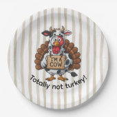 I’m a Cow Turkey | Funny Thanksgiving Disguise ペーパープレート (正面)