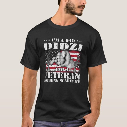 I m A Dad Didzi And A Veteran Nothing Scares Me Fl Tシャツ (正面)