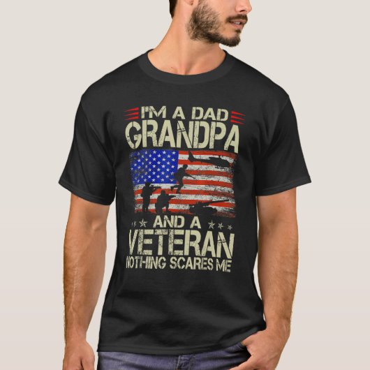 I m A Dad Grandpa And Veteran Fathers Day Papa Gra Tシャツ (正面)