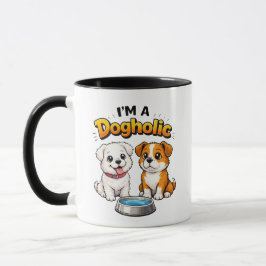 I’m A Dogholic Cute Puppies マグカップ