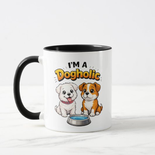 I’m A Dogholic Cute Puppies マグカップ (左)