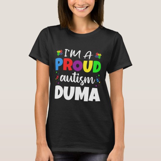 I M A Duma自閉症誇りを持った意識ハート Tシャツ (正面)