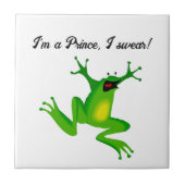 I’m a Fairy Tale Prince Funny Green Frog Cartoon タイル (正面)