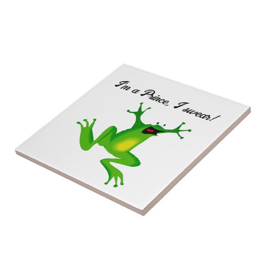 I’m a Fairy Tale Prince Funny Green Frog Cartoon タイル (側面)