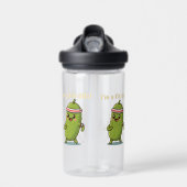 I’m a Fit-Dill! Funny Fitness Pickle Pun Design |  ウォーターボトル (正面)