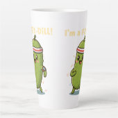 I’m a Fit-Dill! Funny Fitness Pickle Pun Design |  カフェラテマグ (正面)