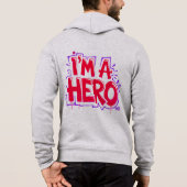 I’m a Hero Graffiti Bold Neon Street Art Statement パーカ (裏面)