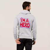 I’m a Hero Graffiti Bold Neon Street Art Statement パーカ (裏面フル)