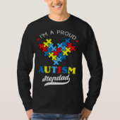 I m A Proud Autism Stepdad Autism Awareness Heart  Tシャツ (正面)