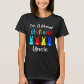 I m A Proud Uncle Easter Bunny Autism Awareness Ra Tシャツ (正面)
