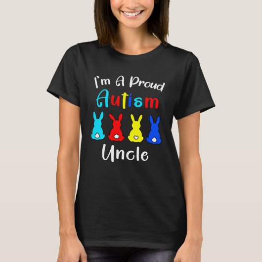 I m A Proud Uncle Easter Bunny Autism Awareness Ra Tシャツ (正面)