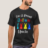 I m A Proud Uncle Easter Bunny Autism Awareness Ra Tシャツ (正面)