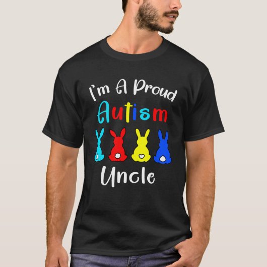 I m A Proud Uncle Easter Bunny Autism Awareness Ra Tシャツ (正面)