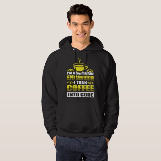I m a software Engineer I turn Coffee into code パーカ (正面フル)