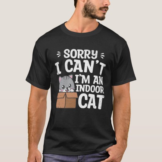 I m An Indoor Cat Pet Animals  Cute Cats Owner Gra Tシャツ (正面)
