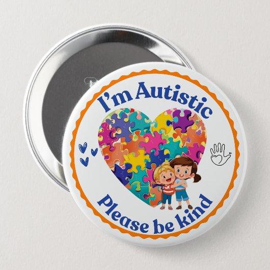 I’m Autistic please be kind pin button badge 缶バッジ (正面&裏面)