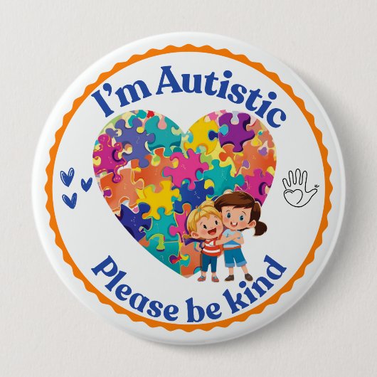 I’m Autistic please be kind pin button badge 缶バッジ (正面)
