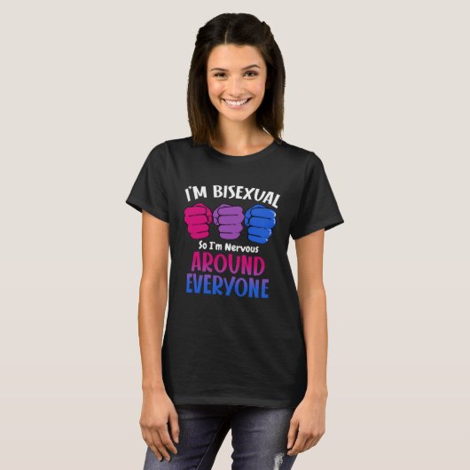 I m Bisexual So I m Nervous Around Everyone Bi Fla Tシャツ (正面フル)