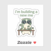I’m Building a New Me Sticker  Cute Cat Motivation シール (シート)