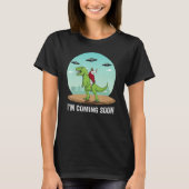 I m Coming Soon Jesus Riding On A Dinosaur UFO Ali Tシャツ (正面)
