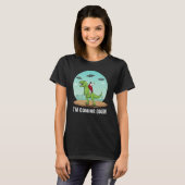 I m Coming Soon Jesus Riding On A Dinosaur UFO Ali Tシャツ (正面フル)
