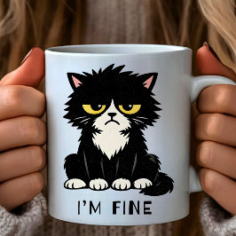 I’m Fine - Funny cat mug コーヒーマグカップ
