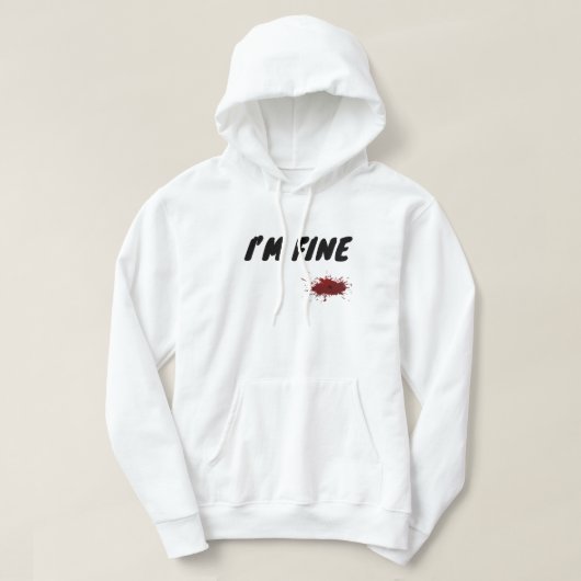 “I’m Fine” Minimalist Hoodie – Emotional Aesthetic パーカ (デザイン正面)