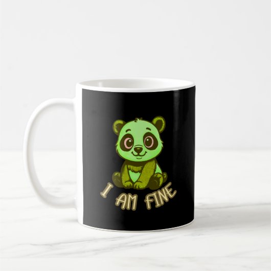 I’m Fine Panda Cartoon Funny Everyday Mood Coffee コーヒーマグカップ (左)