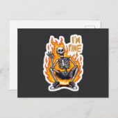 I’m Fine Skeleton on Fire Funny Sticker Illustrati ポストカード (正面/裏面)